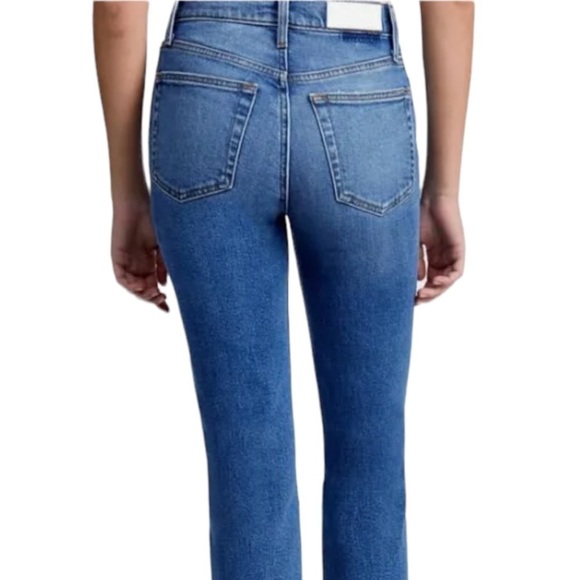 ReDone Comfort Stretch High Rise Button Fly Distressed Stove Pipe Jeans Women 31 - Picture 3 of 15